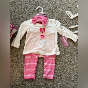 Nannette Pink and White Heart Pajama Set